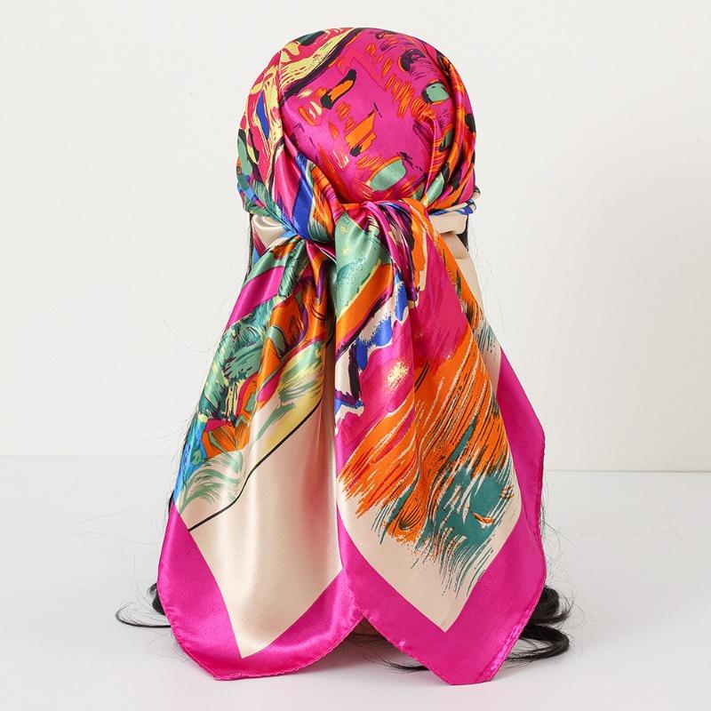 New cashew print silk scarf women's trend versatile shawl satin headscarf 90 square scarf scarf women