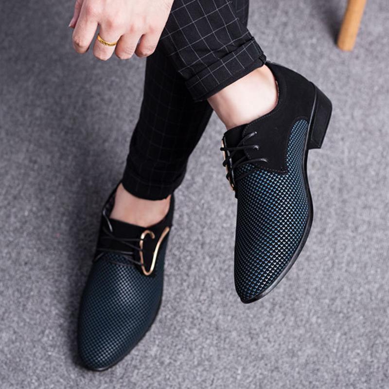 Moda Lüks İş Oxford Deri Ayakkabılar Erkekler Nefes Alabilir Kauçuk Resmi Elbise Ayakkabıları Erkek Ofis Düğün Düz Ayakkabılar Ayakkabılar Mocassin Homme