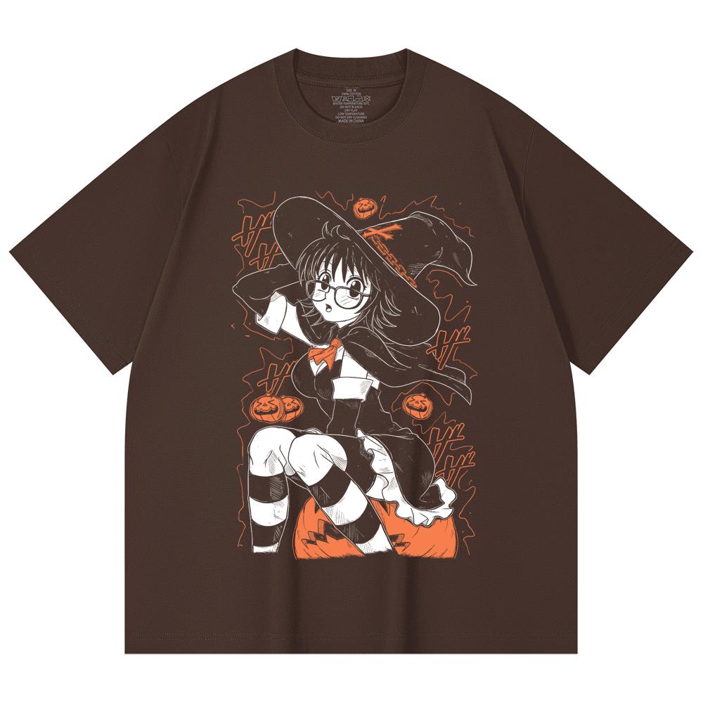 230 g/m² 100% Bawełna HXH V11 Shizuku Nadruk Halloweenowy Unisex Ciężka Bawełniana Koszulka