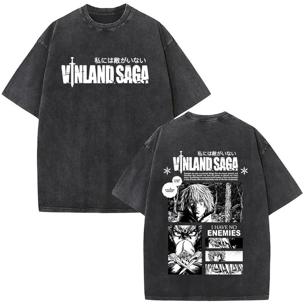 Summer Fashion Mens Women Casual Oversized Tshirts Anime Vinland Saga Tshirt Manga Thorfinn Karlsefni Vintage Washed T Shirt