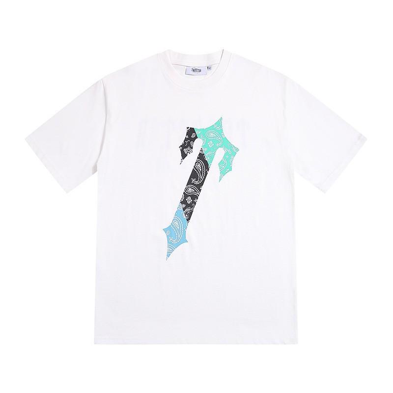 Unisex Oversized Cotton T-Shirt With Gradient Geometric Print Casual Tee Youth