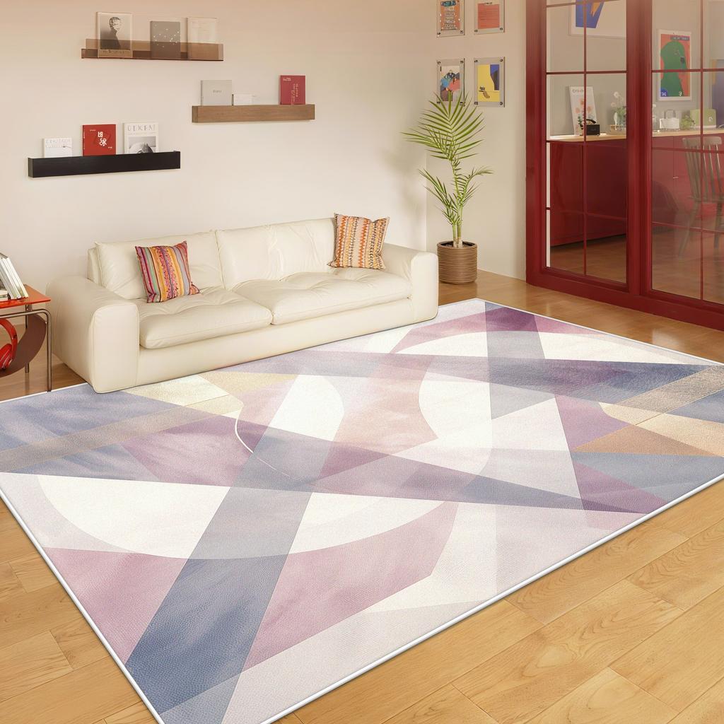 Nordic Geometric Style Living Room Carpet Light Luxury Decoration Bedroom Cloakroom Soft Mat Lounge Washable Antiskid Home Rug