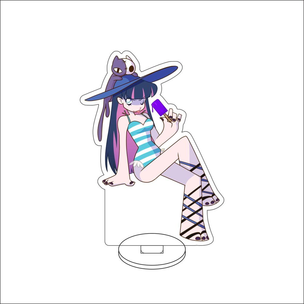 10CM Anime Panty  Stocking with Garterbelt Figure Stand Model Panty Anarchy/Stocking Anarchy Cute Desk Decor Standing Sign Gifts
