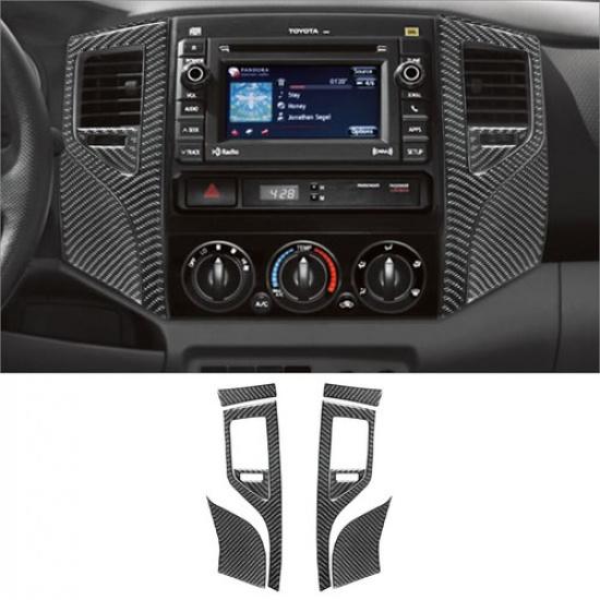 8Pcs Carbon Fiber Interior Center Air Vent Cover Trim For Toyota Tacoma 2WD