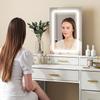 Multi-Storage Elegant Dressing Table, with LED Mirror - White