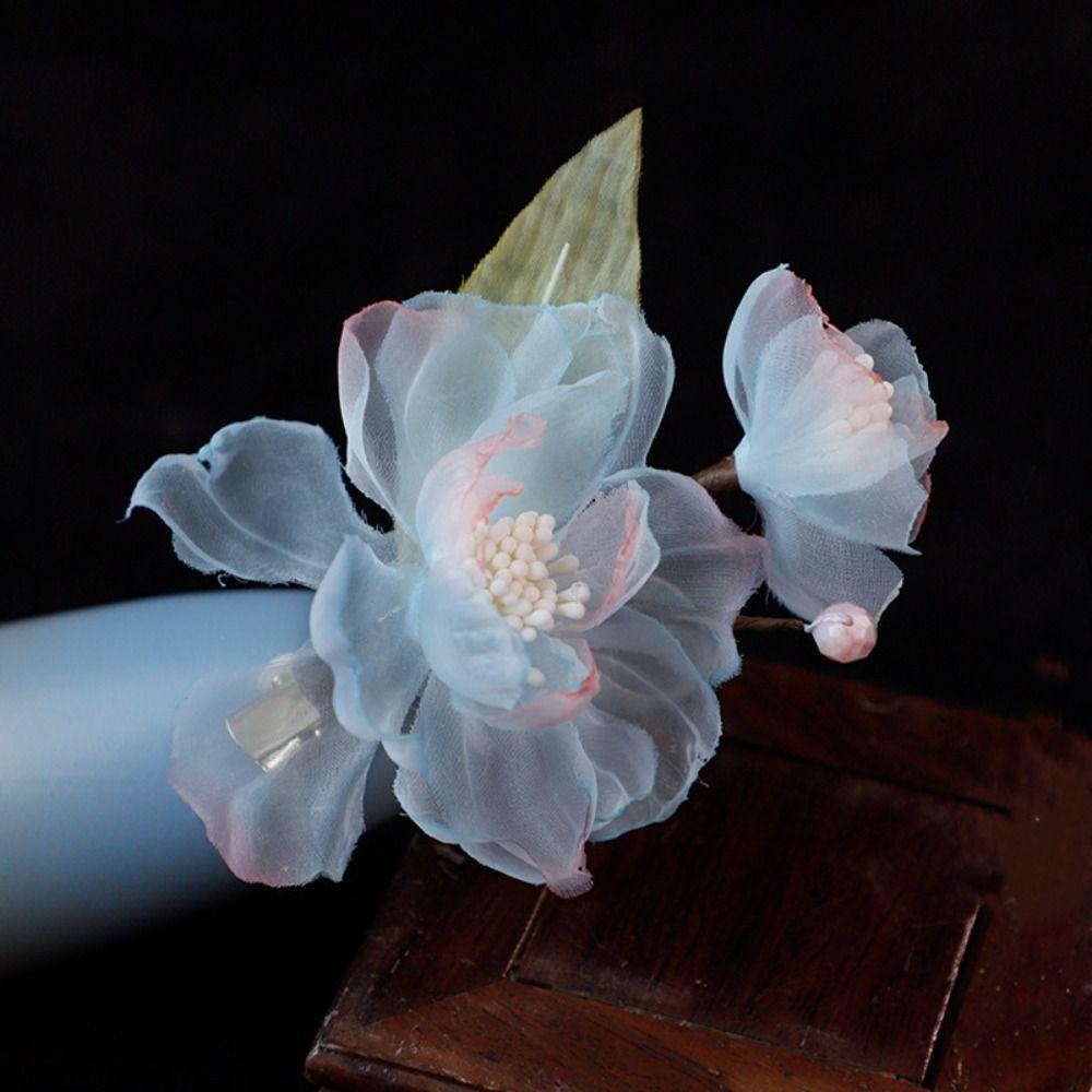 Pearl Silk Flower Hairpin Tassel Hanfu Headwear Elegant Ancient Hair Clip  Jewelry