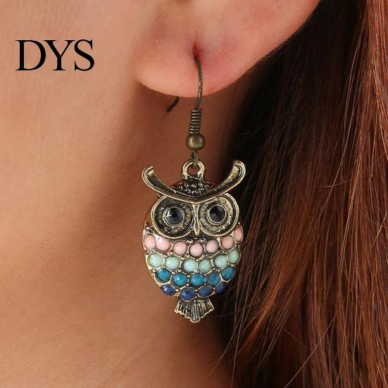 Bohemian Women Butterfly Dragonfly Rhinestone Charm Hook Earrings Jewelry Gift