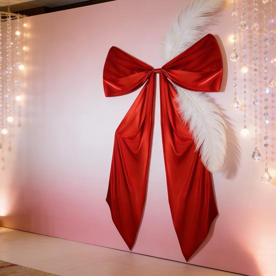 Bow Tie Smooth Satin Oversized Bow Decor Holiday Party Decoration Living Room Bedroom Garden