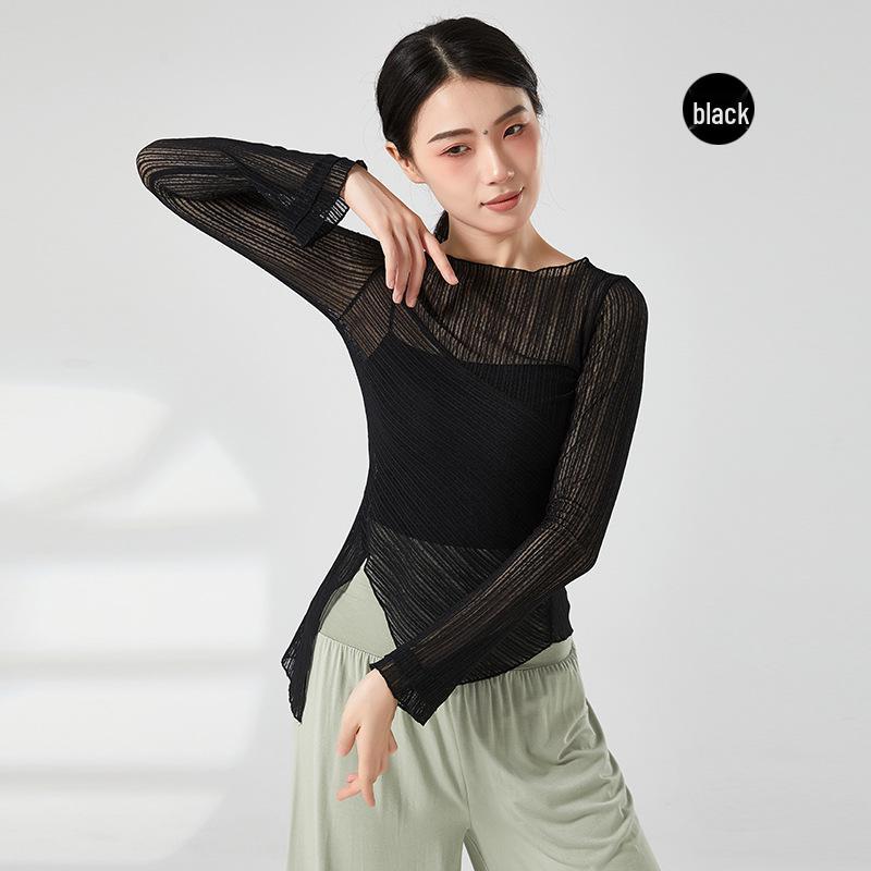 Women s Summer Modern Dance Gauze Top - Flowing Rhythm Dancewear for Training & Performance Medium