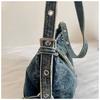 2026 Trendy Retro Denim Crossbody Bag - Large Capacity for Commuting or School
