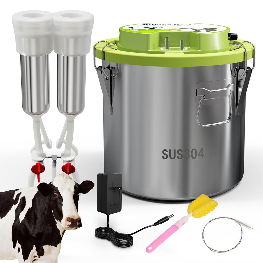 12L/16L Cow Sheep Electric Integrated Milking Machine 304Stainless Steel Rechargeable and Plug-in Milking Machine for Cattle