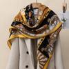 Womens Silk Cashmere Wool Scarf Winter Warm Square Shawl Fashion Luxury