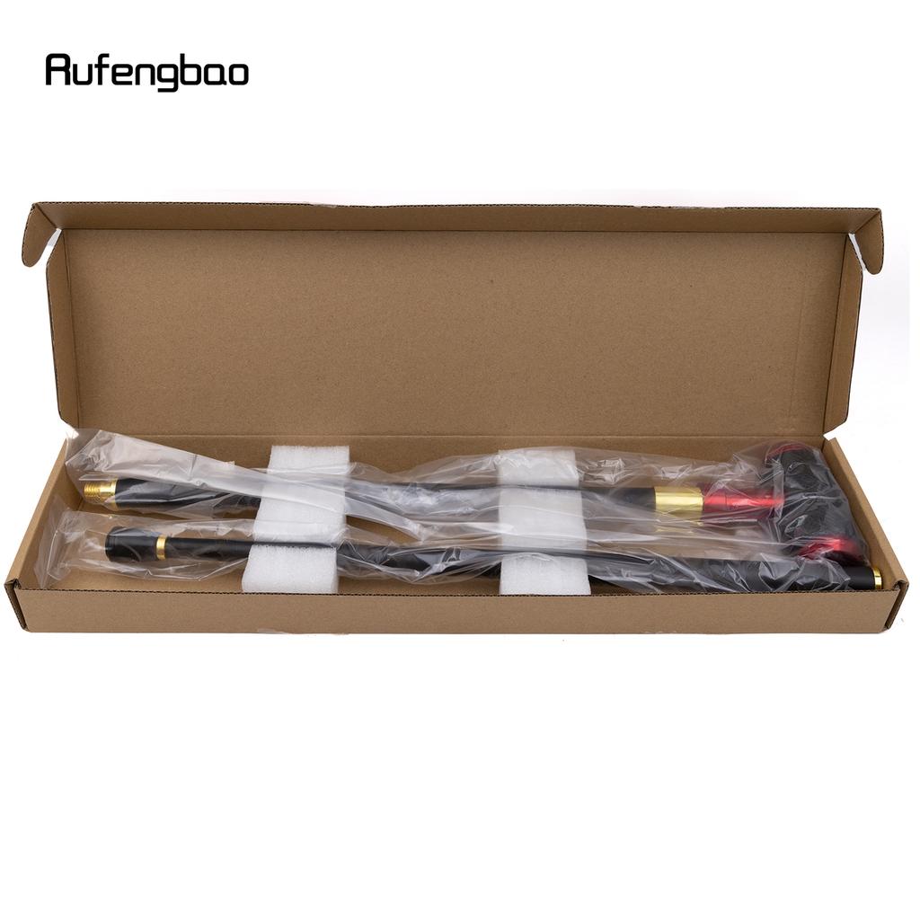 Red Leather Cylinder Silver Walking Cane Fashion Decorative Walking Stick Gentleman Elegant Cosplay Cane Crosier 94cm