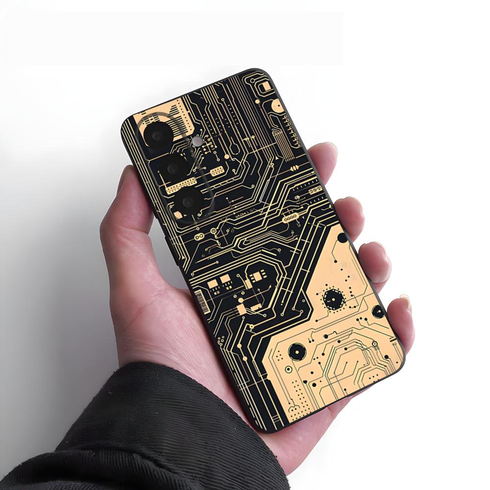 Creative Circuit Board Phone Case For Samsung S26 S25 Plus S20 S20 Plus S22 Ultra S23 FE S21 Plus S21 Ultra Soft Cover