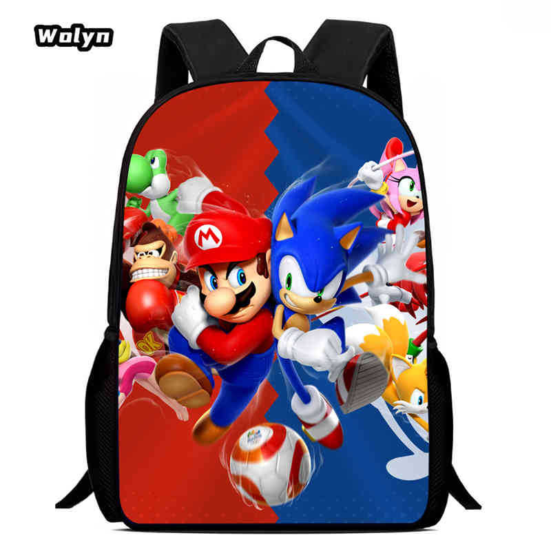 Sonic Schoolbag Large Capacity Multi-Function Spine Protection To Reduce The Burden Of Student Party Essential Comfortable Schoolbag