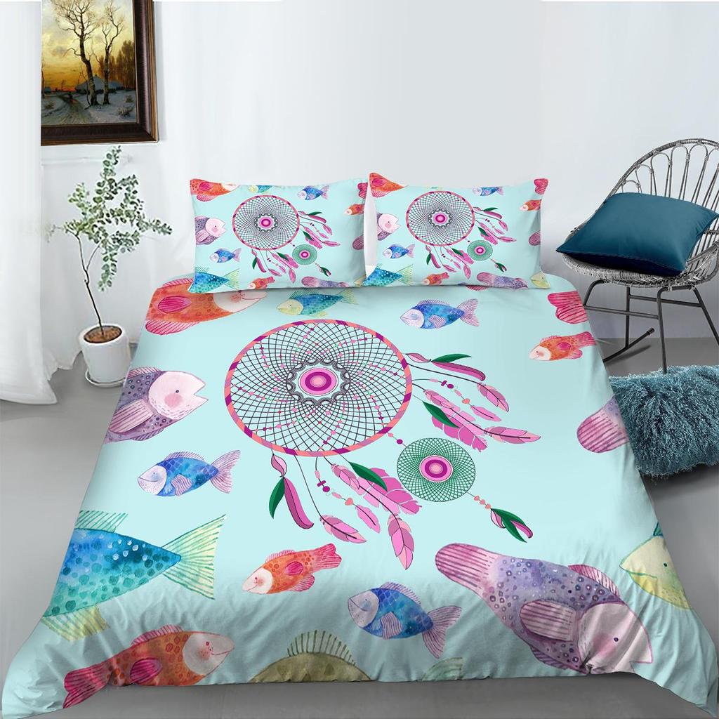 Dream Catcher Bedding Set Cover Feather Print Duvet Cover Highend Comforter Cover Suit Polyester Bedding Single Size Quilt Cover