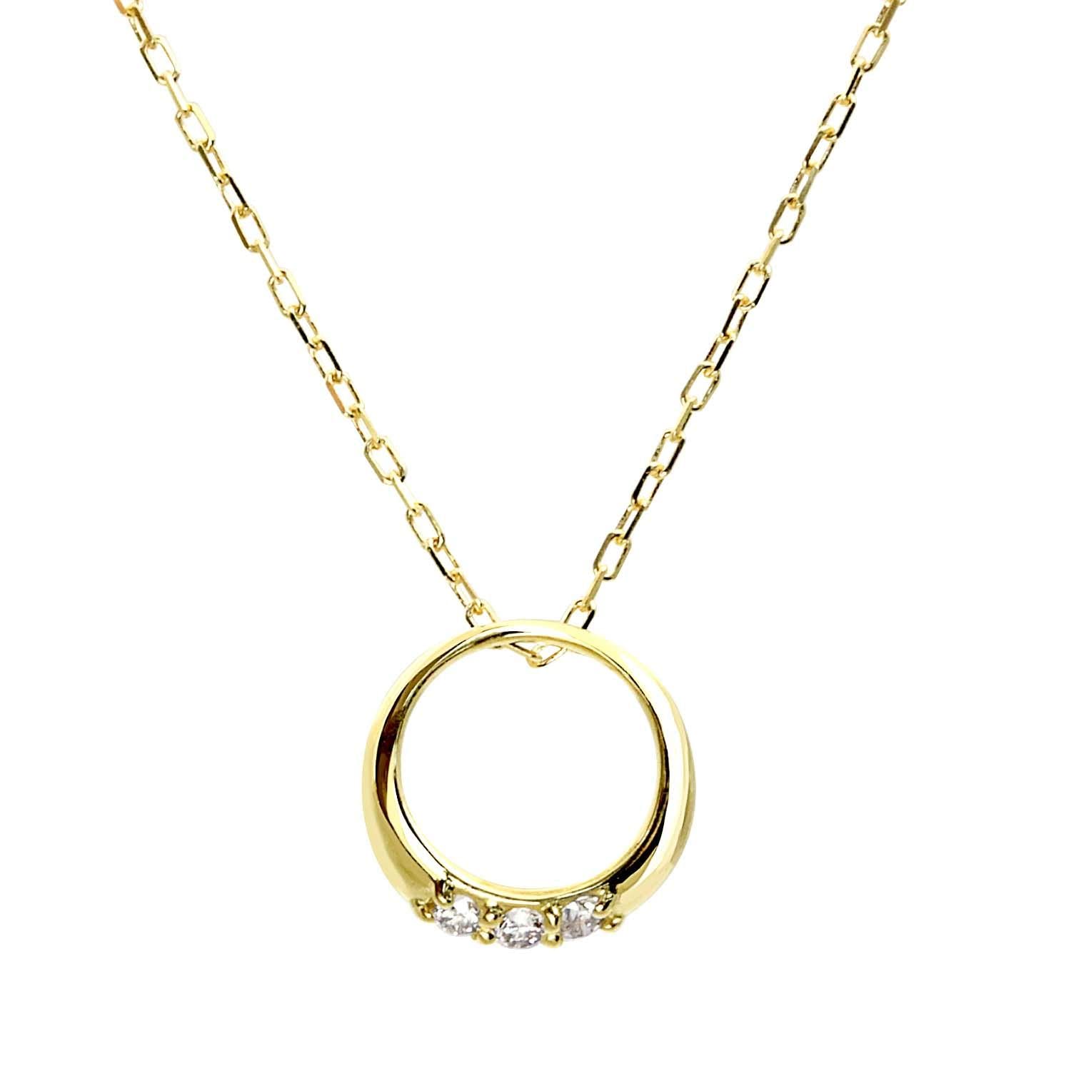 

Necklace Diamond Circle 3 Stones K18 Gold [Lara Christie] 0.05ct lp71-0015-yg