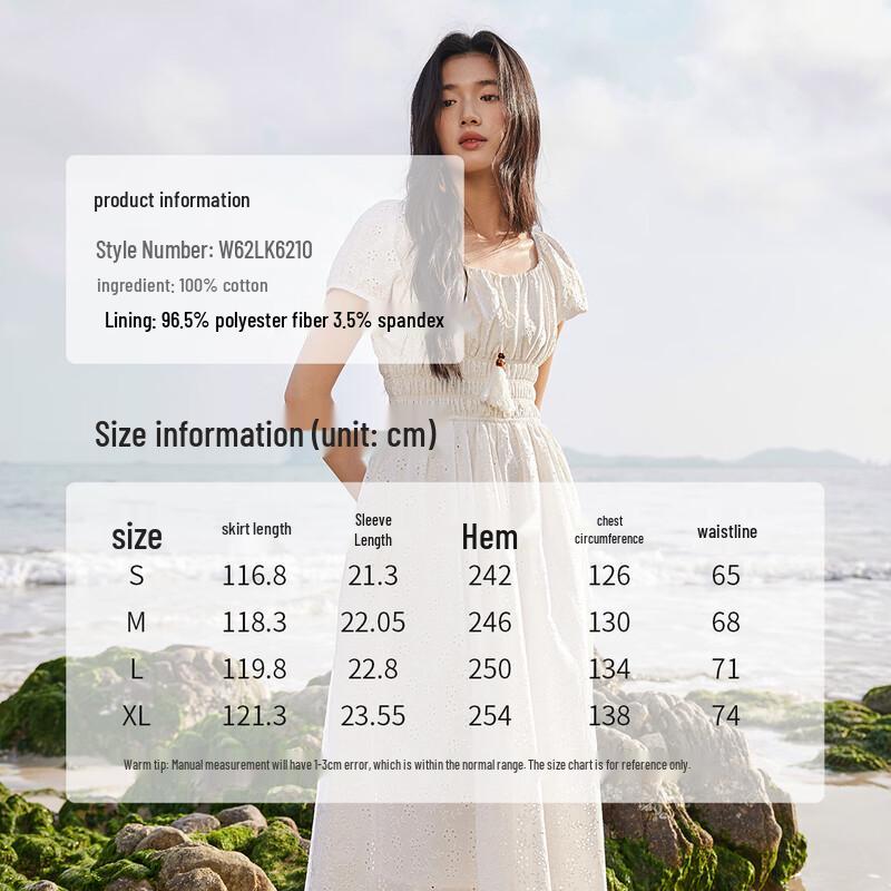 Elegant Women's Embroidered Cotton Square Neck A-Line Midi Dress