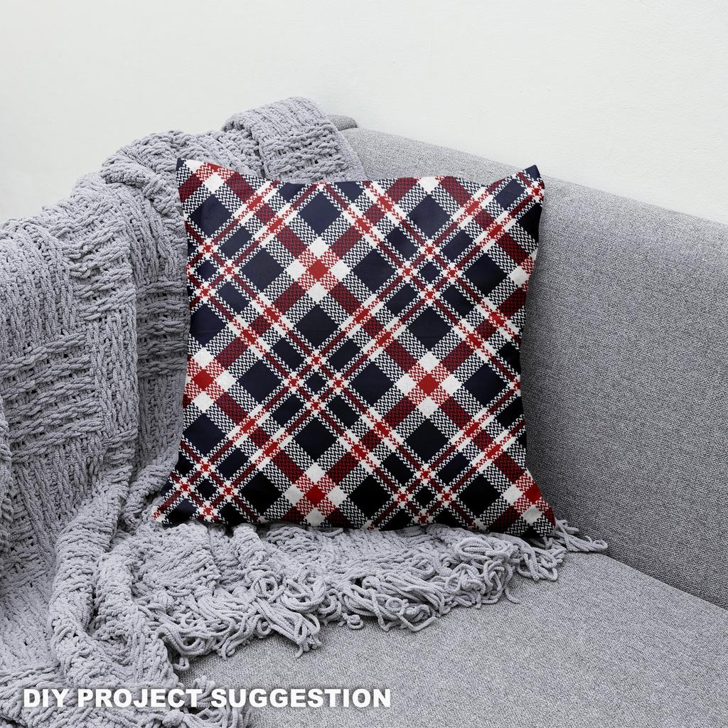 Royal Samt Stoff Polyester Zum Nähen - Motiv Kariert 22