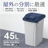 Asvel Trash Can, Made in Japan, Outdoor, with Lid, Lock, and Handle, 45L, Blue, 31.5cm W x 42.3cm D x 61.8cm H
