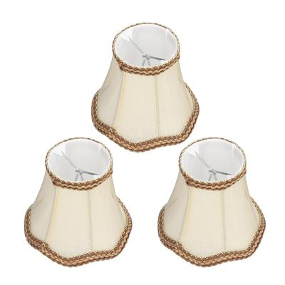 3Pcs E14 Clip On Lamp Shade Indoor Modern Fabric Candle Chandelier Lampshade for Home Hall Hotel Gold