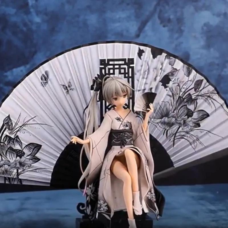 Yosuga No Sora Kasugano Sora Anime Figure Kimono Style  With Folding Fan Desktop Collectible Decoration For Anime Otaku Toy Gift