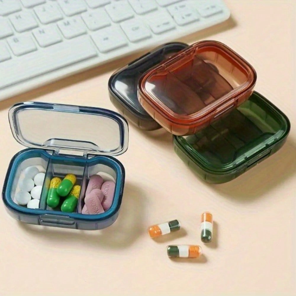 A Compact Mini Pill Organizer - A Daily and Weekly Medication Holder Featuring A Dust-Resistant Design, Ideal for Travel, and Outings