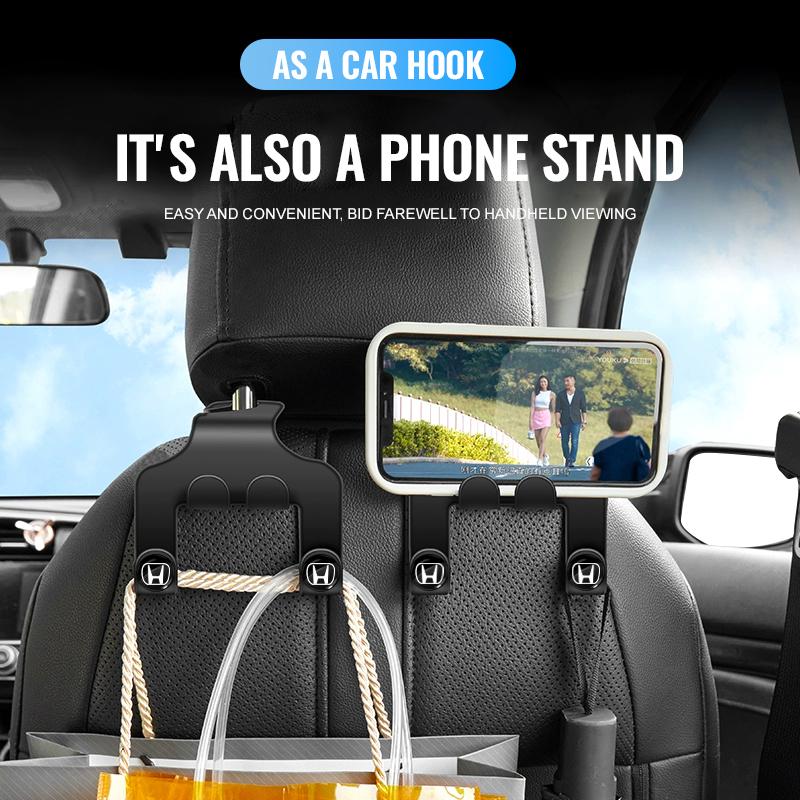 Car Seat Headrest Hook multifunctional Storage Mobile Phone Holder For Honda Fit Mugen Insight Type S R VTEC DOHC Modulo Vezel Legend RR Si