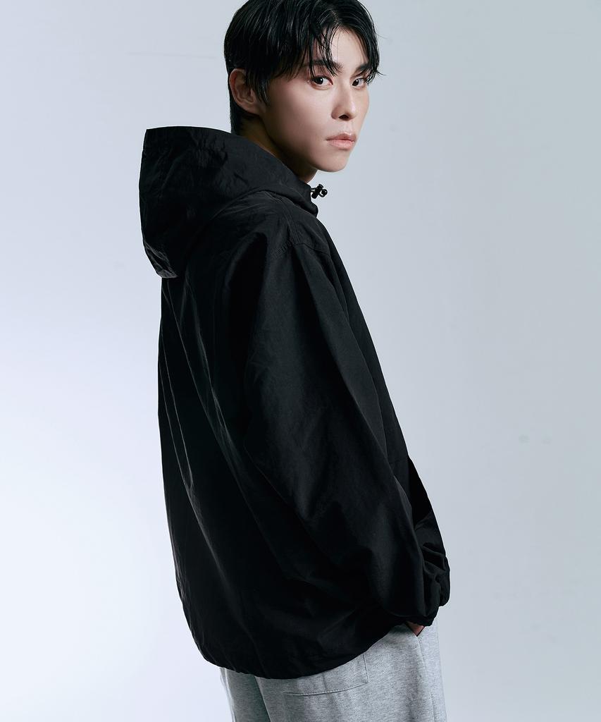 Atez Aero Tech Hooded Anorak Windbreaker [Black]