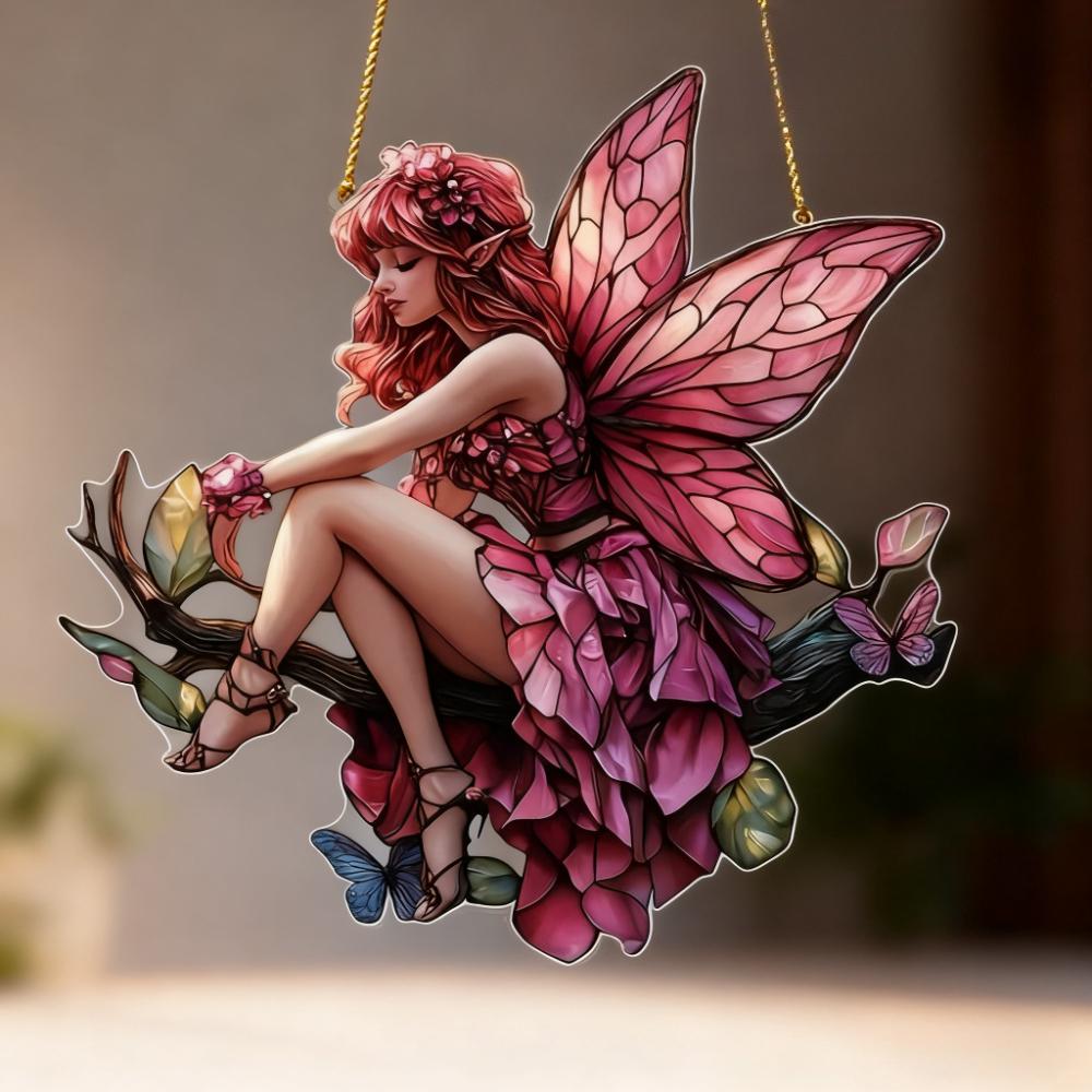 

Pendant Pink Butterfly Fairy Car Decoration Ladies Bag Pendant Spring Home Decoration Gift, Perfect for Home, Kitchen, Bedroom, Garden, Bathroom 20*20cm