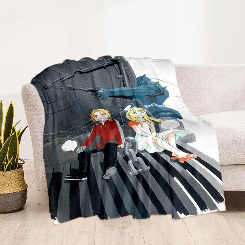 Fullmetal Alchemist Soft Plush Sofa Bed Throwing Cartoon Picnic Thin Blankets Modern Flannel  Cover Gedruckt Bettdecke Geschenk