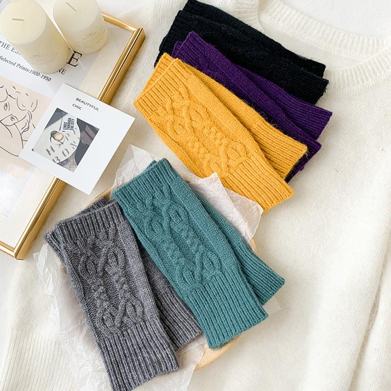 Pletené rukavice bez prstů Podzim Zima Teplé Vlněné Rukavice bez prstů Muži Ženy Univerzální Měkké Zápěstní Rukavice Palčáky Ohřívače