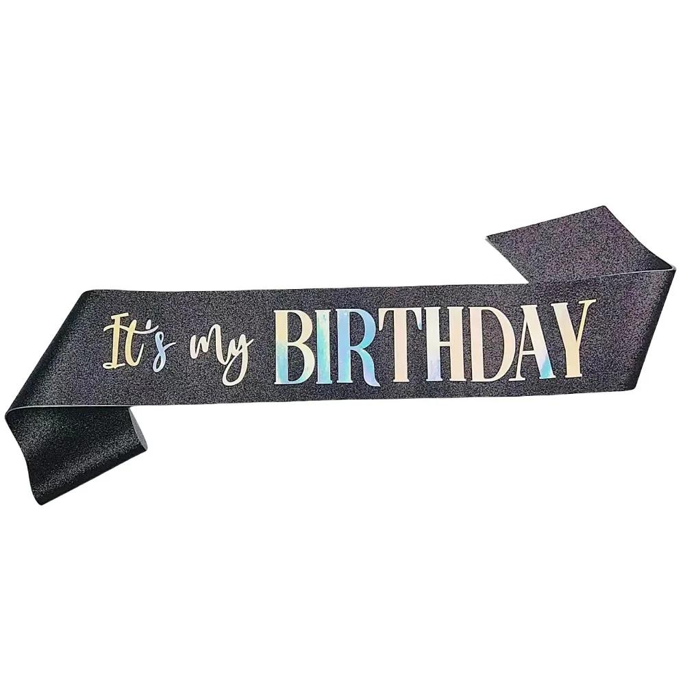 Birthday Party Shoulder Strap. Glitter Etiquette Sash. “birthday Girl Queen”. Birthday Girl Waist Belt. Ribbon.