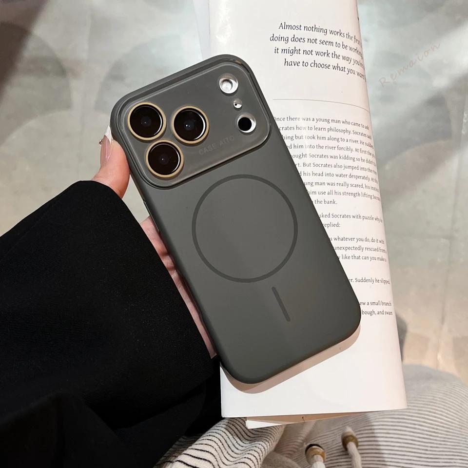 Nuova Cover per Telefono in Silicone Liquido con Finestra Grande Per Per Iphone 12 13 16 17 Pro Max Air 16Pro 17Pro Cover Protettiva Morbida Ufficiale