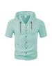 Tk American Summer Thin Breathable Linen Ami Kaji Loose Hooded Men'S Short Sleeve Shirt