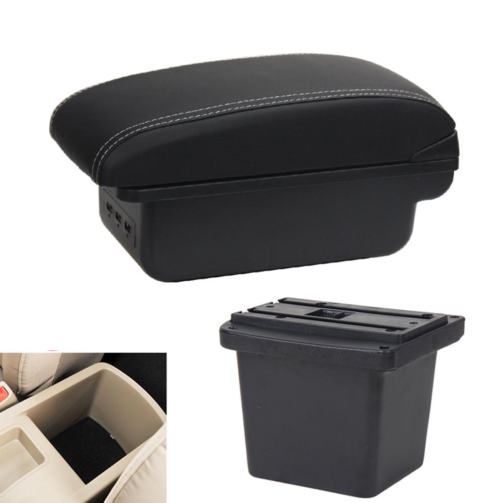 

Для Hyundai Elantra Touring I30 FD i30cw 2007-2011 Автомобильный подлокотник, коробка для хранения на центральной консоли, аксессуары для хранения деталей интерьера, зарядка через USB чёрный/белый