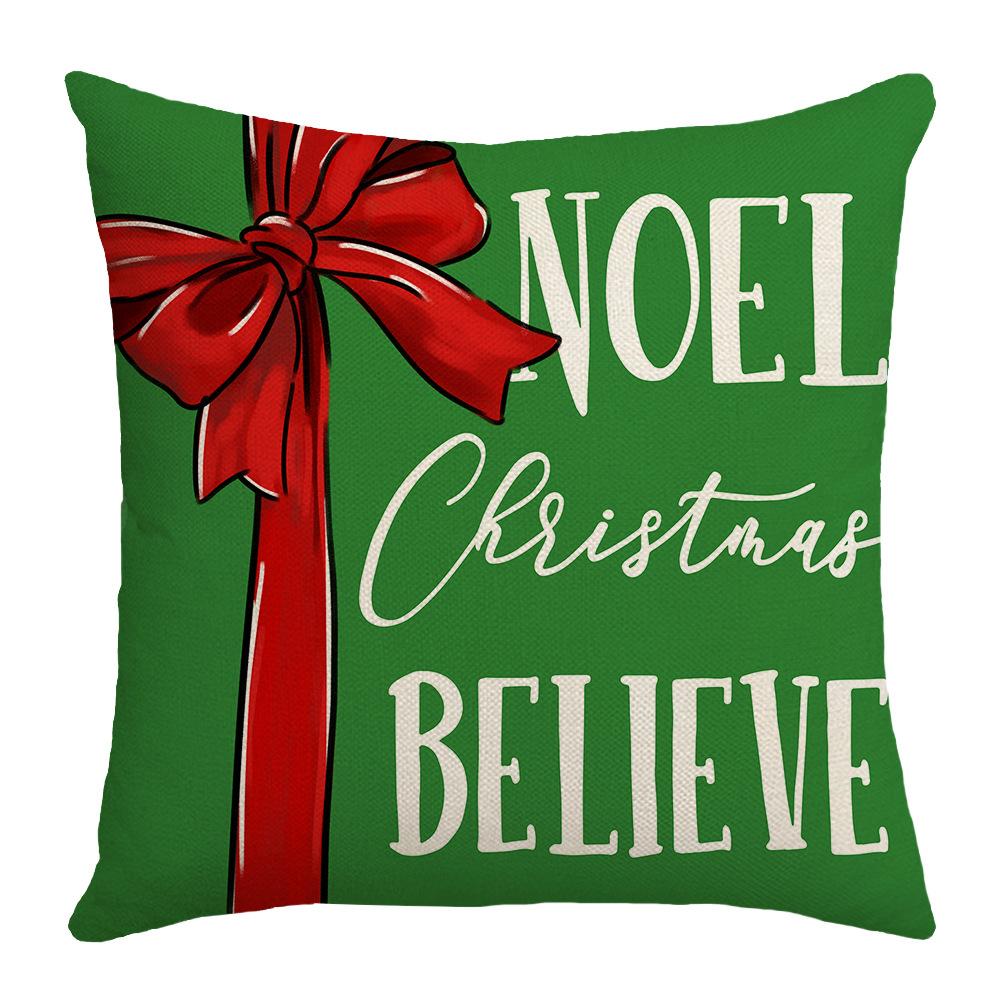 New Christmas Pillow Cartoon Christmas Tree English Bell Home Cushion Pillow Cover