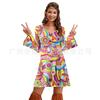 70s Hippie Halloween Printed Women's Dress