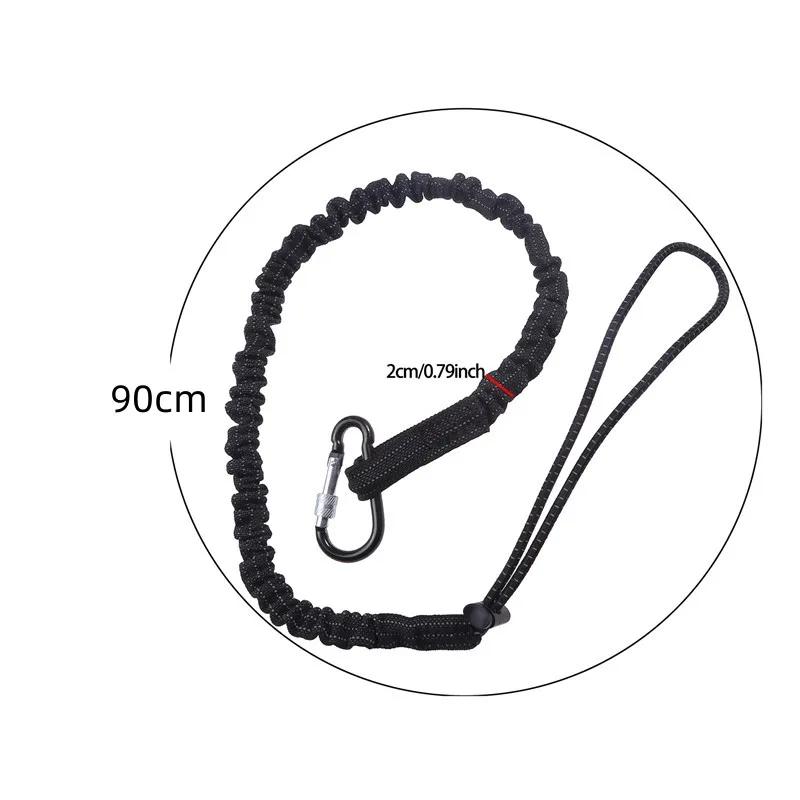 Safety Bungee Tether Tool Lanyard with Carabiner Hook Climbing Working Anti-Falling Safety Rope Aerial Work Climbing Accessories