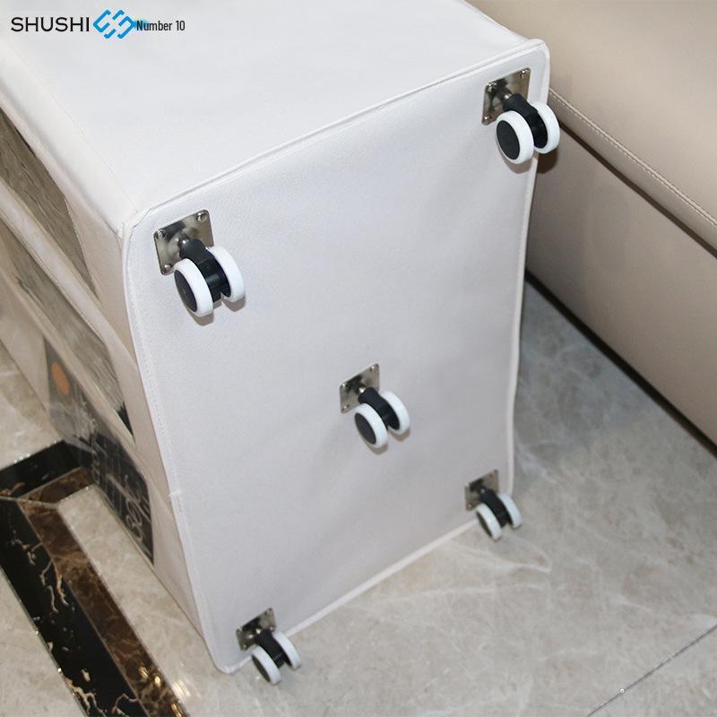 Junhao Three-Compartment Foldable Laundry & Toy Storage Basket with Silent Casters & Extended Handle