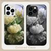 Rosa Kristallblume Für iPhone 16 E 15 14 13 Plus 12 mini 11 Pro Max XR Xs Max X 7 8 Plus 6 6S 22 Gehärtetes Glas Handyhülle