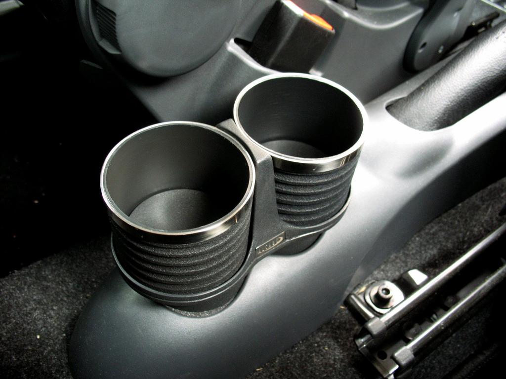 ALCABO Drink Holder, Black with Ring and Cup, for FIAT 500, Right-Hand/Left-Hand Drive, AL-140BS