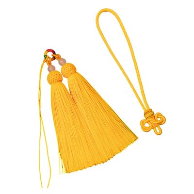 Cultural Knot Tassels Car Decoration Handcrafted Polyester Keychain For Clothing Accessories