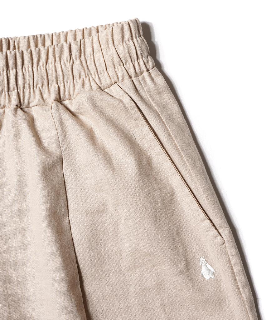 GAKKAI UNIONS Linen Single-Pleat Short Pants Beige