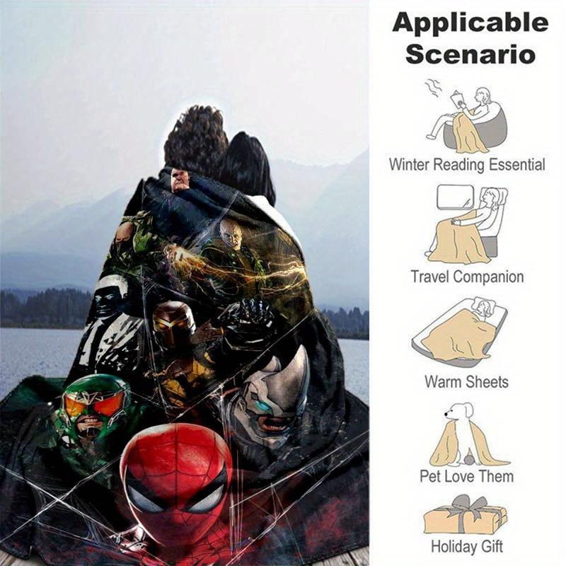Spider-man Cute Printed Blanket Rectangular Soft Comfortable Modern Style Polyester