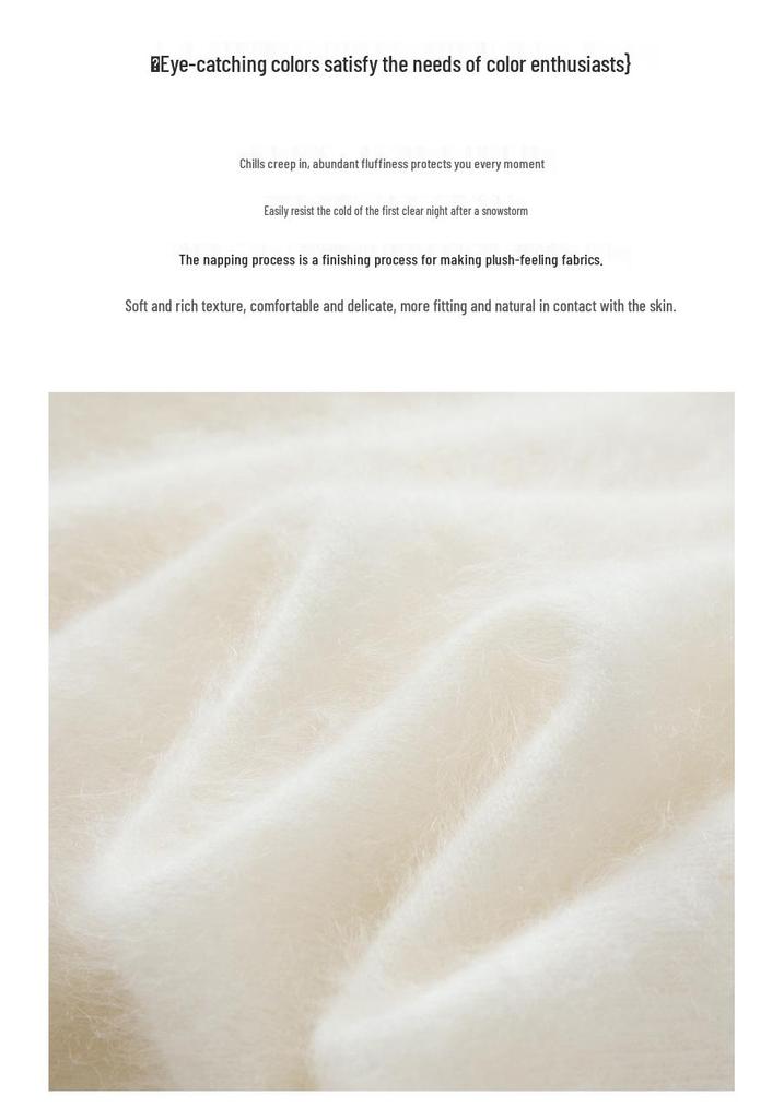 Women's Cashmere Half-High Neck Long Sleeve Sweater - Classic Loose Knit Top