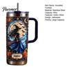 Vakuová termoska s dvojitou stěnou 40oz Witch Tumbler, Halloweenská gotická nerezová nepropustná láhev na vodu na stůl s uchem, Izolovaný cestovní hrnek na kávu,
