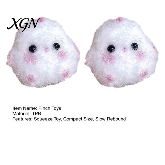 Food-grade Safe Toy 2PCS Squeeze Mini Chick Shape Soft Pinch with Fluffy Handheld Calming Coating Stress Relief Fidget Keychain Pendant