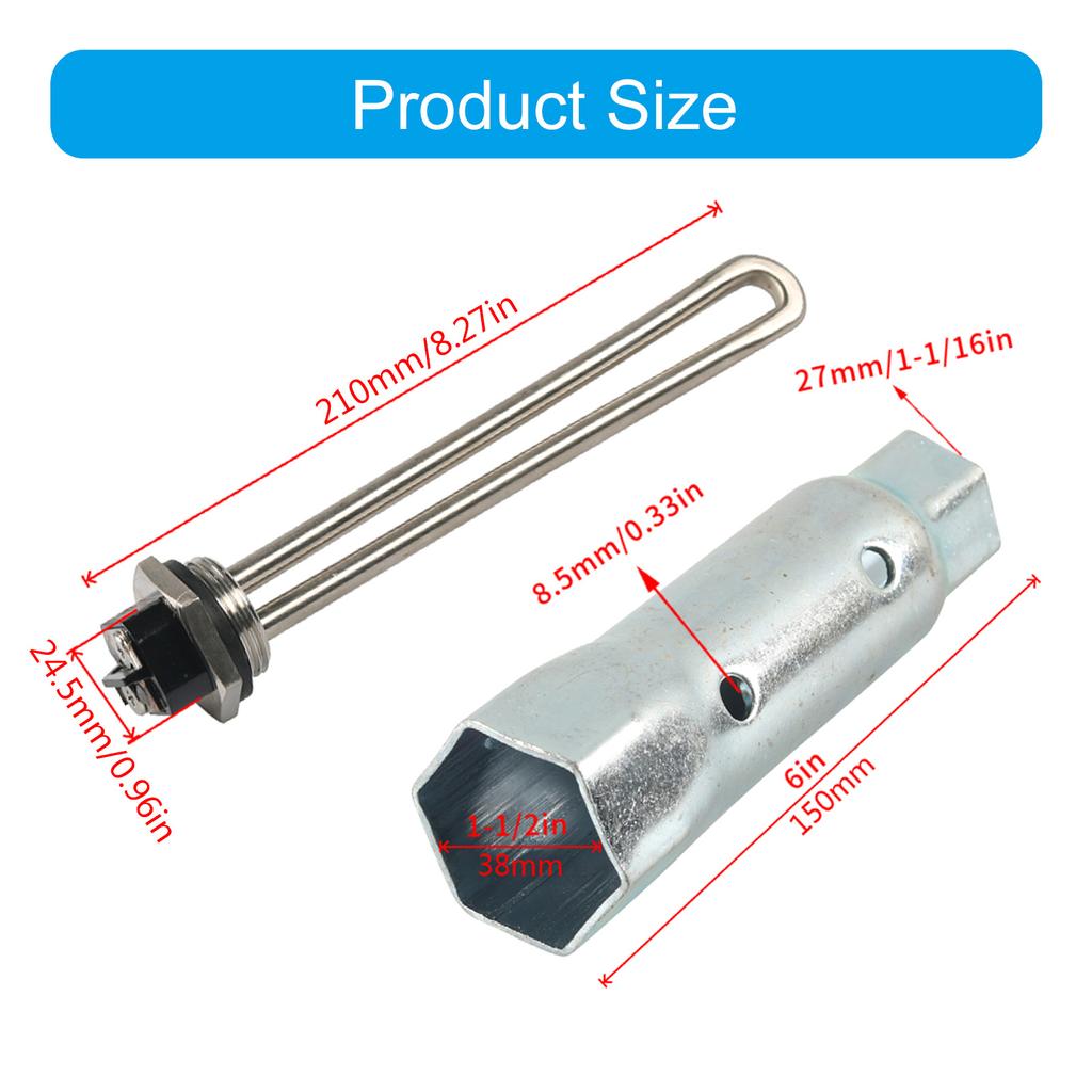 High Efficiency Water Heater Element 120V 1440W Heating Device Spare Part Simple Installation for Recreational Vehicles