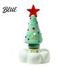 Handmade Glass Crafts Christmas Tree Ornament with Star Top And Colorful Bead Details Handcrafted Holiday Table Decor Desktop Rotating Figurine